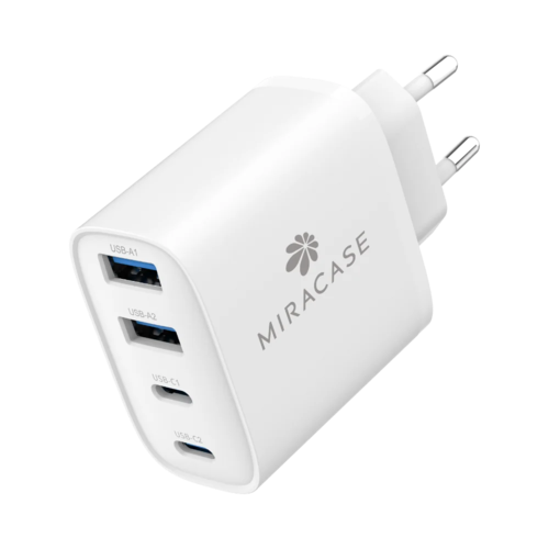 מטען קיר Miracase MWC40W בטכנולוגיית GaN עם 4 יציאות טעינה בעיצוב קומפקטי
