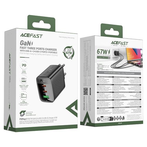 מטען קיר מהיר AceFast A108 PD67W GaN 