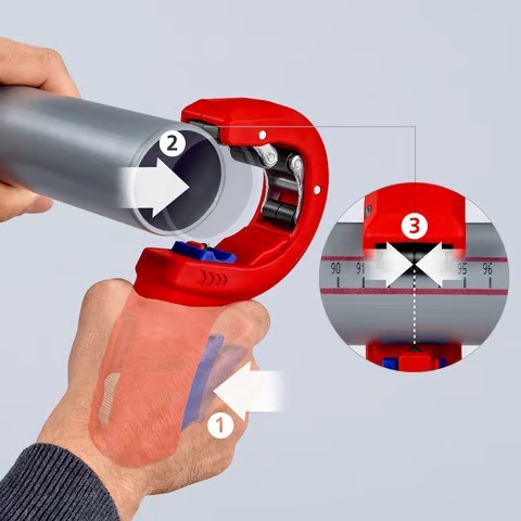 חותך צינורות פלסטיק וPVC מקצועי 902302 Knipex קניפקס