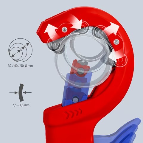 חותך צינורות פלסטיק וPVC מקצועי 902302 Knipex קניפקס