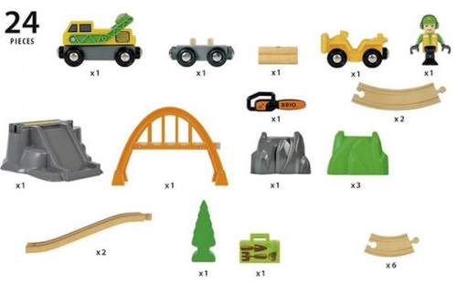 מסלול טעינה ופריקת בולי עץ עם גשר 24 חלקים