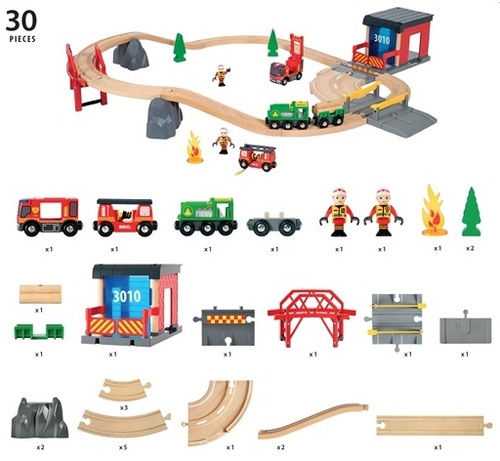 סט רכבת כיבוי והצלה 30 חלקים