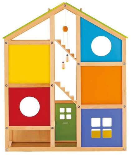 בית בובות ענק ומאובזר 6 חדרים מעץ 