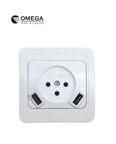 בית תקע ברק שקע כח +מטען USB כפול לקופסא 55 שקע חשמל תה