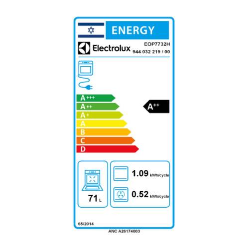 תנור בנוי פירוליטי 71 ליטר Electrolux EOP7732H AirFry CookSmart Touch זכוכית שחורה | גרמניה