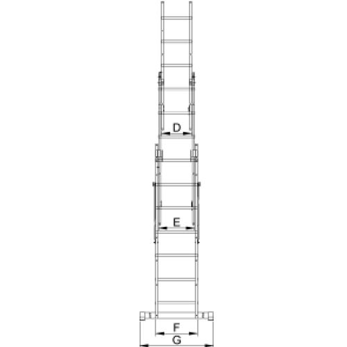 סולם מתארך אלומיניום ELKOP VHR P 3x13 - סולם תלת מקטעי מקצועי עם יכולת הארכה עד 9.15 מטר לעבודות גובה