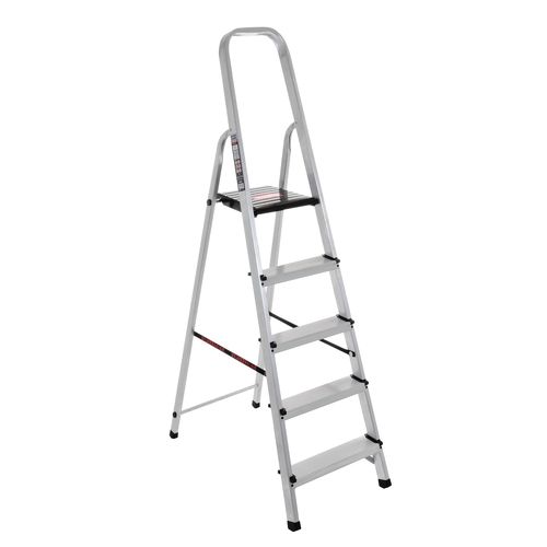 סולם אלומיניום הובי 4+1 שלבים דגם H804 עם פלטפורמה נעילה 25x25 ס