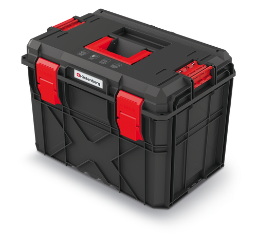 ארגז כלים X BLOCK PRO TOOLBOX 40 דגם KXB604040 מבית KISTENBERG עם 2 מגשים נשלפים, סרגל מדידה מובנה, עמיד אבק ומים, משמש כפלטפורמת עבודה עד 120 ק