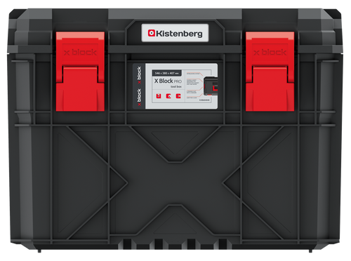 ארגז כלים X BLOCK PRO TOOLBOX 40 דגם KXB604040 מבית KISTENBERG עם 2 מגשים נשלפים, סרגל מדידה מובנה, עמיד אבק ומים, משמש כפלטפורמת עבודה עד 120 ק