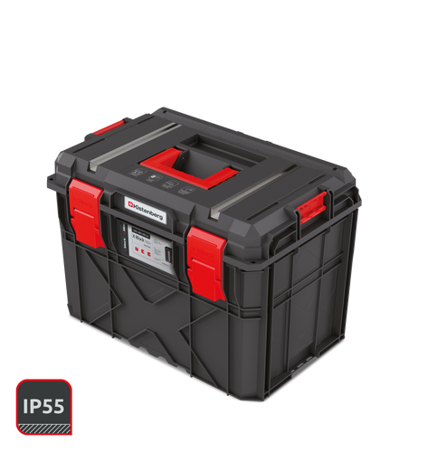 ארגז כלים X BLOCK TECH TOOLBOX 40 דגם KXB604040G מבית KISTENBERG עם 2 מגשים נשלפים, מסילות אלומיניום ופונקציית פלטפורמת עבודה עד 120 ק