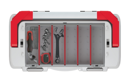 ארגז כלים KISTENBERG EVO50 KEVA5025SAL - ארגז מקצועי עם אורגנייזר במכסה וידית אלומיניום לארגון כלים מושלם