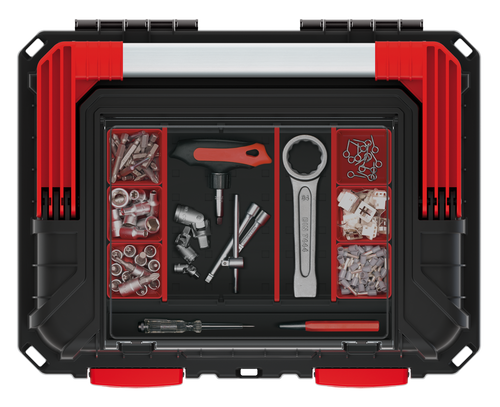 ארגז כלים קשיח KISTENBERG HEAVY KHV453520 - ארגז מקצועי מפולימרים מחוזקים עם מחלקים נשלפים וידיות כפולות לאחסון וארגון כלים