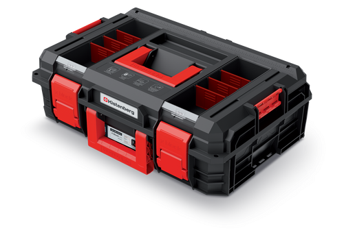 ארגז כלים X BLOCK TECH 20 KISTENBERG KXB604020F - ארגז מקצועי עם מערכת ארגון מתקדמת, מחיצות נשלפות וקופסאות נפרדות לארגון כלים קטנים ואביזרים