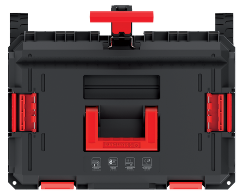 טרולי כלי עבודה KISTENBERG X BLOCK PRO 40 KXB604045 - טרולי מקצועי עם פלטפורמת עבודה, 2 מגשים וגלגלים מחוזקים לארגון ונשיאת כלים