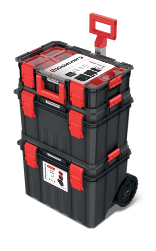 ארגז כלים מקצועי טרולי Kistenberg דגם 60428 MODULAR SOLUTION - מערכת מודולרי 6 ב 1 עם גלגלים וידית טלסקופית לארגון מתקדם של כלי עבודה