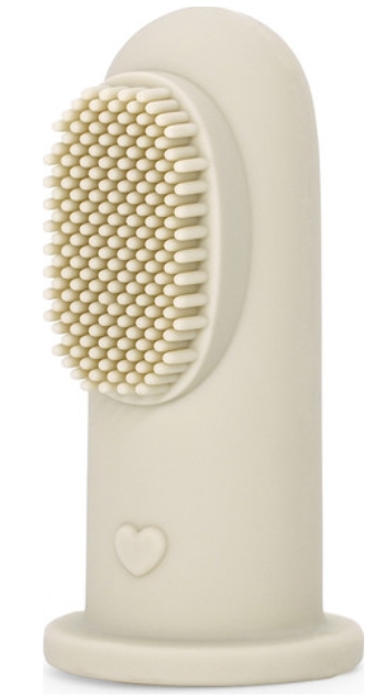מברשת שיניים אצבע מסיליקון צבע שמנת – Finger Tooth Brush