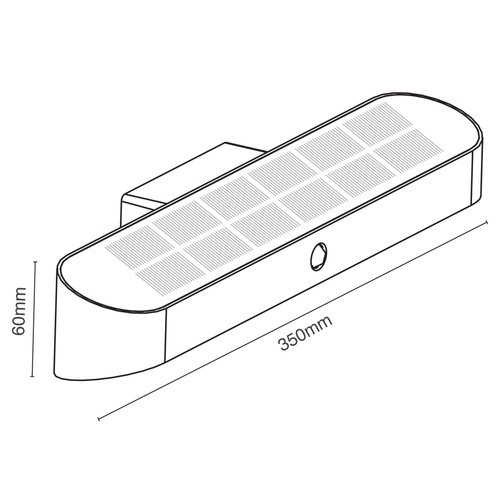 צמוד קיר סולארי שחור 10W IP65 אור חם יורולוקס 
