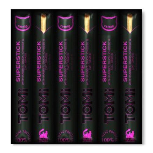 חטיף Tomi טומי סטיק לחתול ברווז ארנב וגבינה 30 גרם (6 סטיקים)