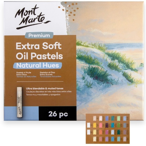 סט 26 גוונים פסטל שמן רכים Mont Marte Extra Soft Natural