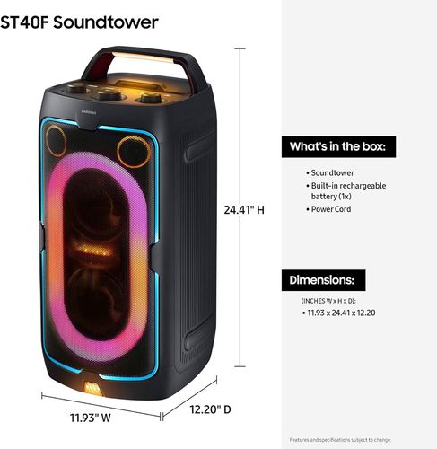 רמקול מסיבה נייד SAMSUNG MX-ST40F Sound Tower עוצמה 160W| יבואן רשמי