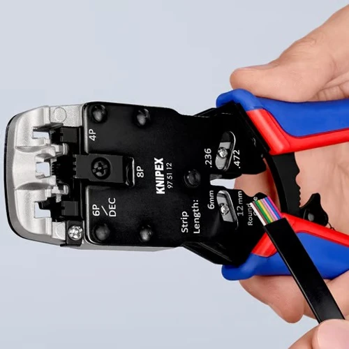 לוחץ מחברי טלפון מקצועי Western Plugs דגם 975112 Knipex קניפקס