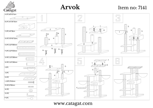 מתקן גירוד קטגט ארבוק לחתול 7141 Catagat Arvok