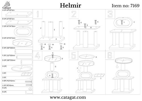 מתקן גירוד קטגט הלמיר לחתול 7169 Catagat Helmir
