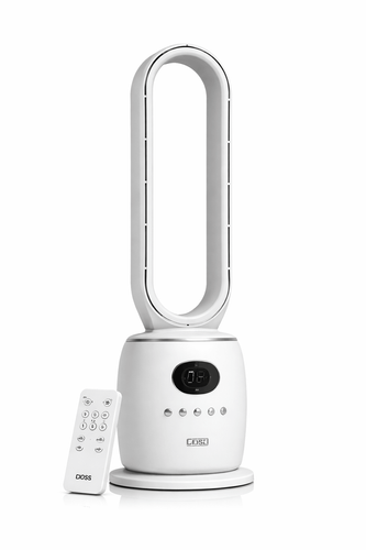 מאוורר מגדל ללא להבים 60W עם שלט BOSS דגם CF007 בצבע לבן