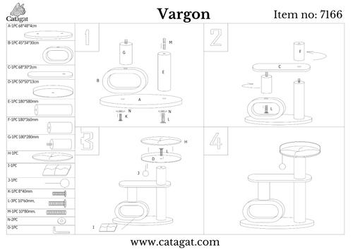 מתקן גירוד קטגט וארגון לחתול 7166 Catagat Vargon