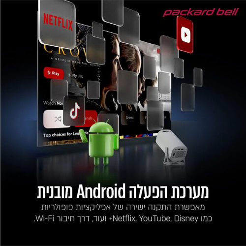 מקרן וידאו LUMENS 3500 עם מערכת Android ושיקוף מסך WiFi