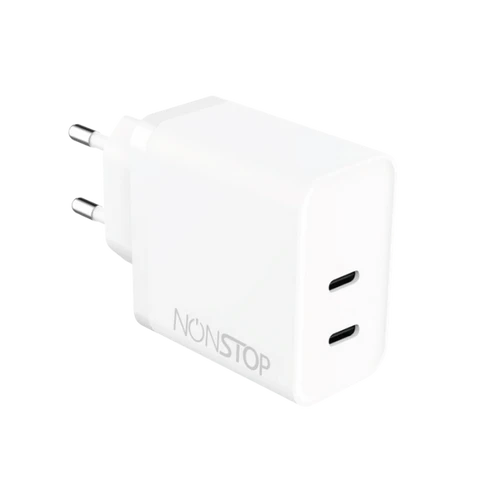 מטען בית לבן NONSTOP PowerLine 2*PD 45W