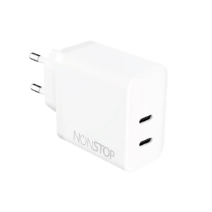 מטען בית לבן NONSTOP PowerLine 2*PD 45W