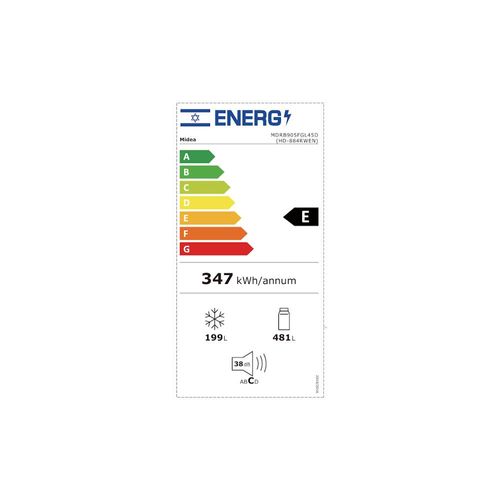מקרר מקפיא תחתון 680 ליטר Midea HD-884RWEN שחור *שבת