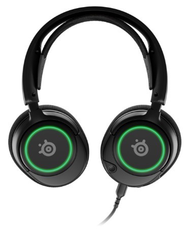 אוזניות גיימינג חוטיות Steelseries Arctis Nova 3 עם תאורת RGB ומיקרופון