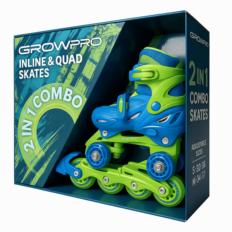 רולרבליידס משולב גלגליות דגם Combo Skates2in1 צבע ירוק
