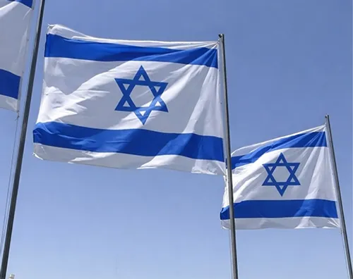 דגל ישראל מבד עם טבעות - 200/300 ס