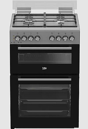 תנור דו תאי משולב כיריים גז 60 ס"מ דגם KFDM6126BX בקו BEKO נירוסטה | יבואן רשמי BEKO ישראל