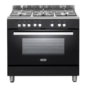 תנור אפיה משולב כיריים גז דלונגי שחור - 90 cm - תוצרת איטליה - דגם DeLonghi DEMA965