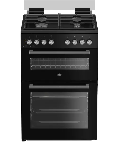 תנור דו תאי משולב כיריים גז 60 ס"מ דגם KFDM62129BB בקו BEKO שחור | יבואן רשמי BEKO ישראל