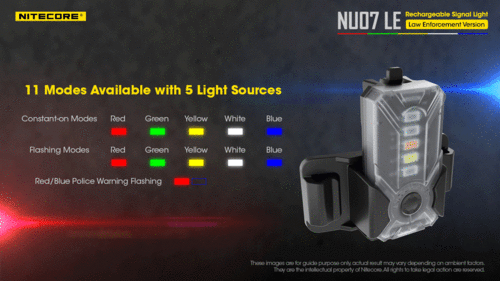 פנס גוף צ'קלקה משטרתי לביש NU07LE - NITECORE