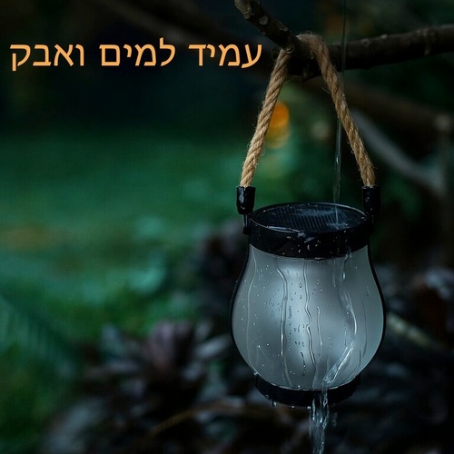 מנורת תליה סולארית עם אפקט דמוי אש וטעינת USB דגם שני