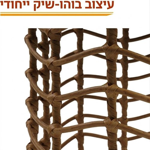 שולחן סולארי בעיצוב ראטן עם חיבור USB קוטר 32 ס