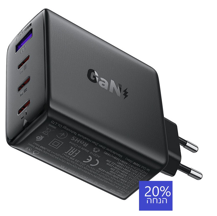מטען קיר מהיר AceFast A94 PD100W GaN 