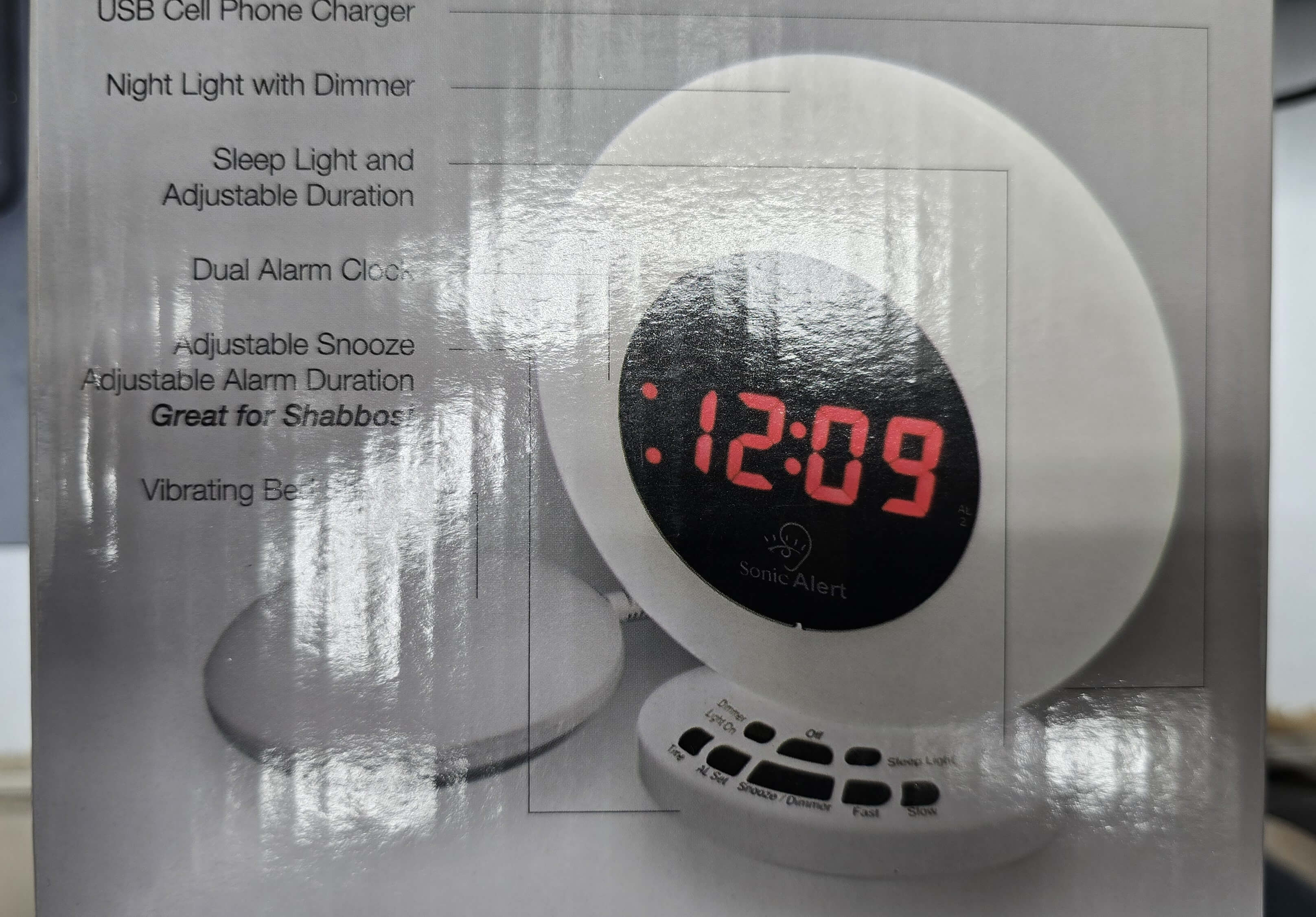 שעון מעורר עוצמתי עם רטט Sonic Alert Sonic HALO SBH600SS