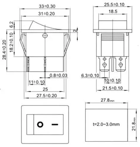 מפסק כפול אדום וצהוב למיחם דגם SOKEN RK1/23 מקט 30024 י.ל שיא