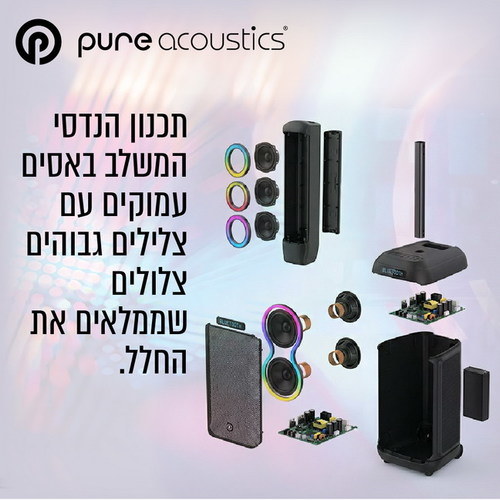בידורית + קולונה 350W כולל 2 מיקרופונים אלחוטיים PURE ACOUSTICS DANCER-X820