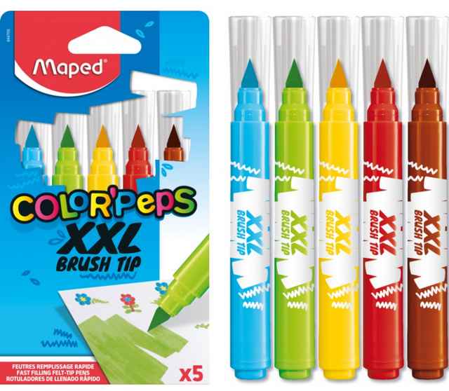 סט 5 טוש מכחול ג׳מבו maped