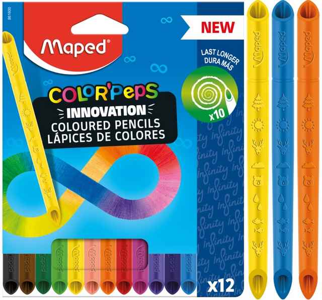 צבעי עפרון ארגונומיים ללא חידוד maped
