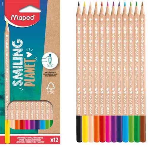 סט 12 צבעי עפרון אקולוגיים maped