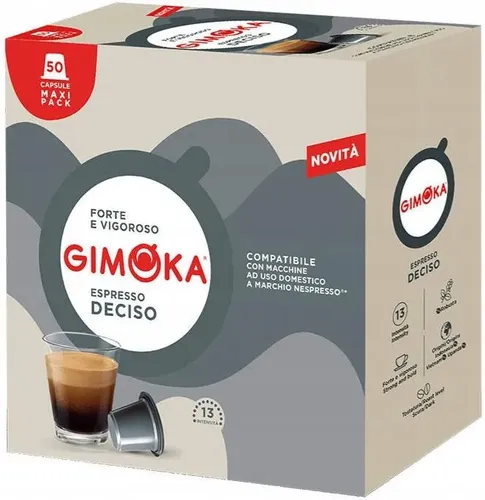 50 קפסולות תואמות Nespresso Gimoka Espresso Deciso